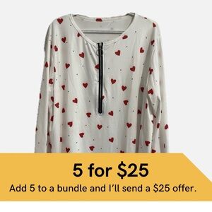 Heart Print Women's Top